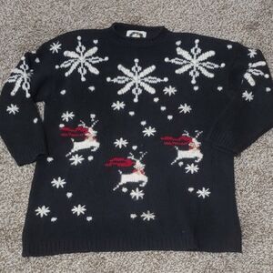 VTG Anne Klein Christmas 1994 Chunky Knit Sweater Women's Size 18/20